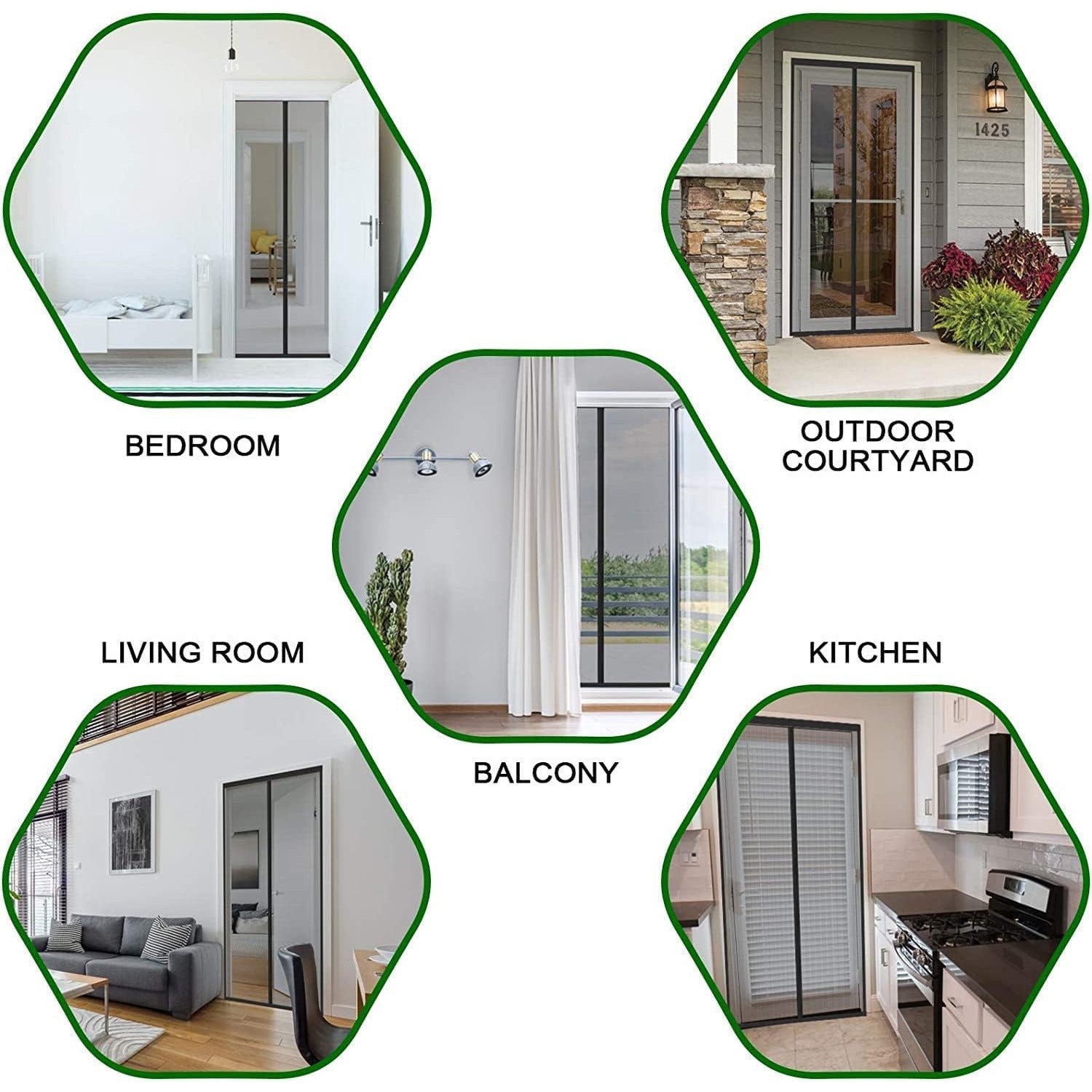 Plasa impotriva insectelor CINKEE, pentru usa, 110 x 220 cm, culoare neagra