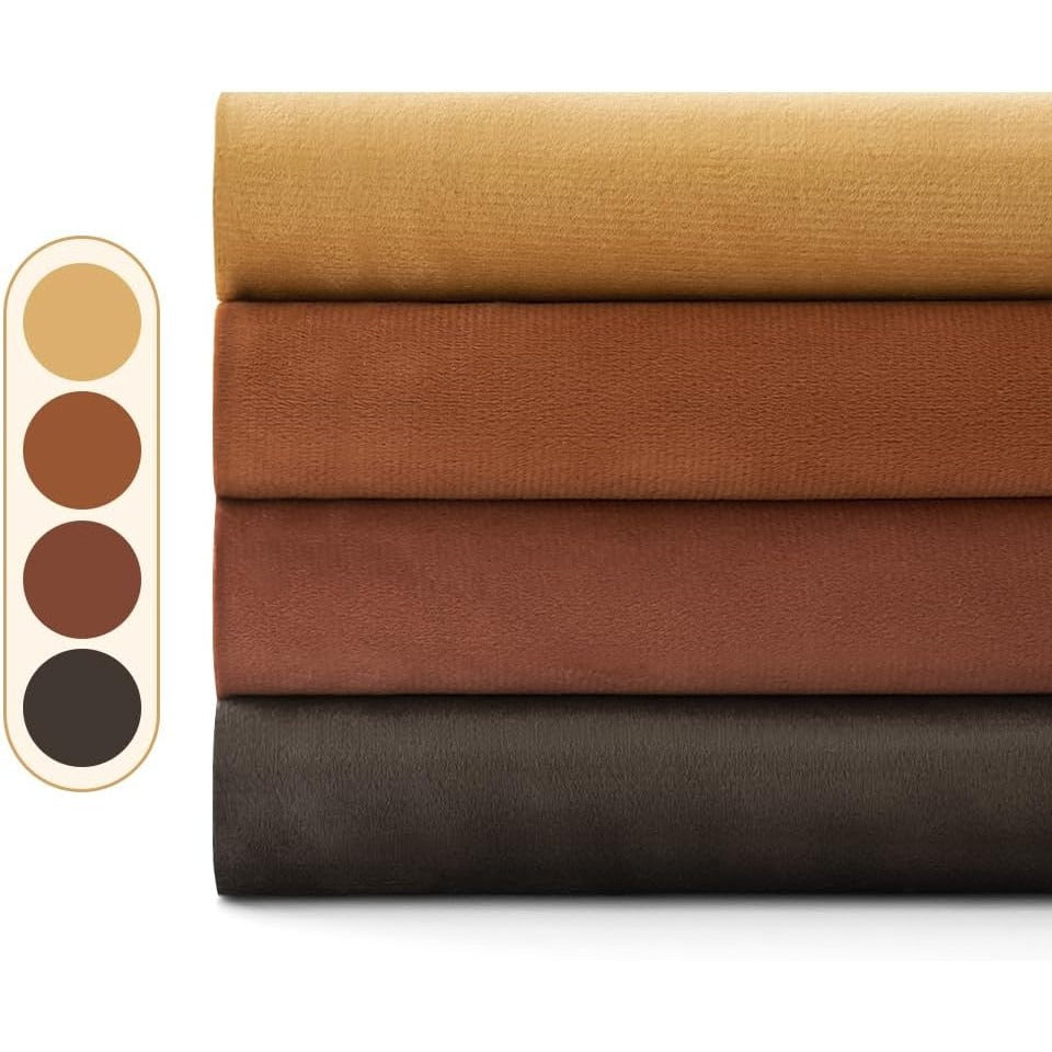 Set de 4 Huse Decorative EMEMA, Catifea, 50x50 cm, Culori Calde Earth Yellow