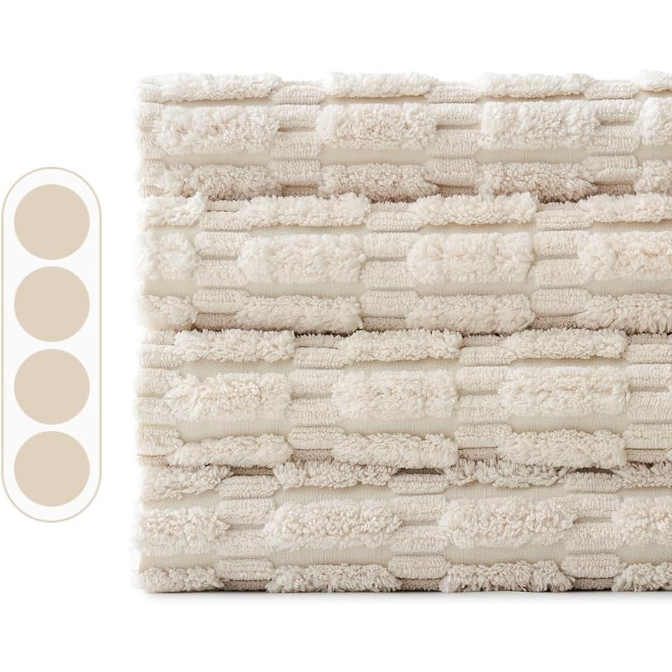 Set de 4 Huse decorative EMEMA, Catifea, 40 x 40 cm, culoare Crem