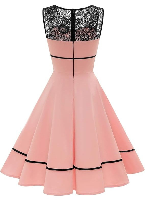 Rochie retro vintage Bbonlinedress, marimea 2XL, Nylon, culoare roz