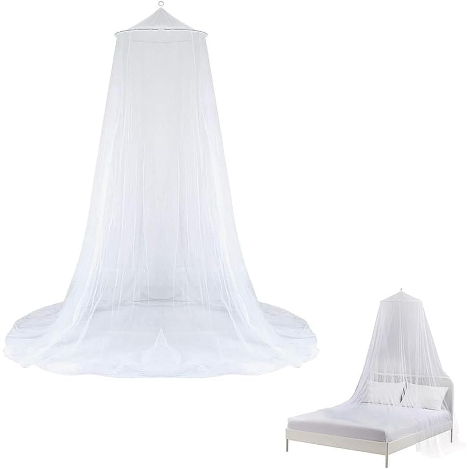 Baldachin pat GHEART, 250x900x60 cm, rotund, poliester, alb