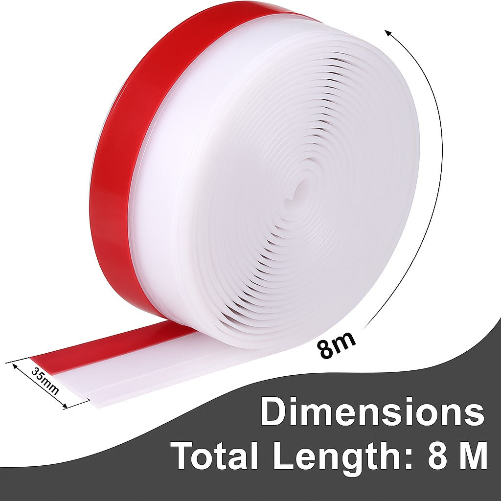 Banda izolatoare GWHOLE, 8m x 3.5 cm, autoadeziva, silicon flexibil, alb