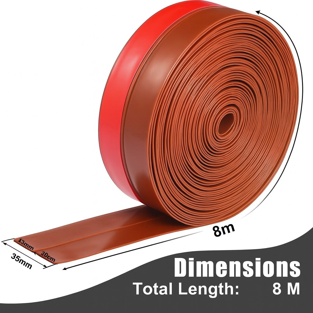 Banda izolatoare GWHOLE, 8m x 3.5 cm, autoadeziva, silicon flexibil, maro