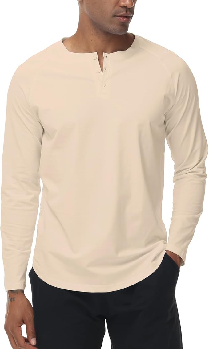 Tricou barbati XYKJFIT, marimea S, bumbac, maneca lunga, slim fit, respirabil, culoare portocaliu deschis