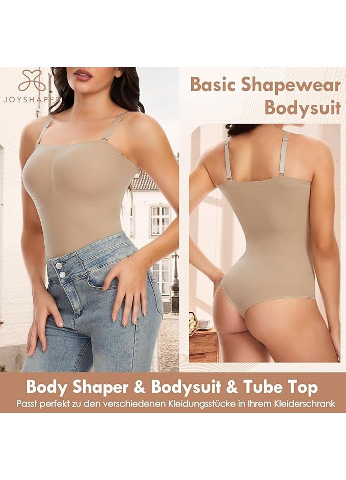 Body modelator dama Joyshaper, marimea L, Nylon, fara bretele, cu tanga, culoare bej