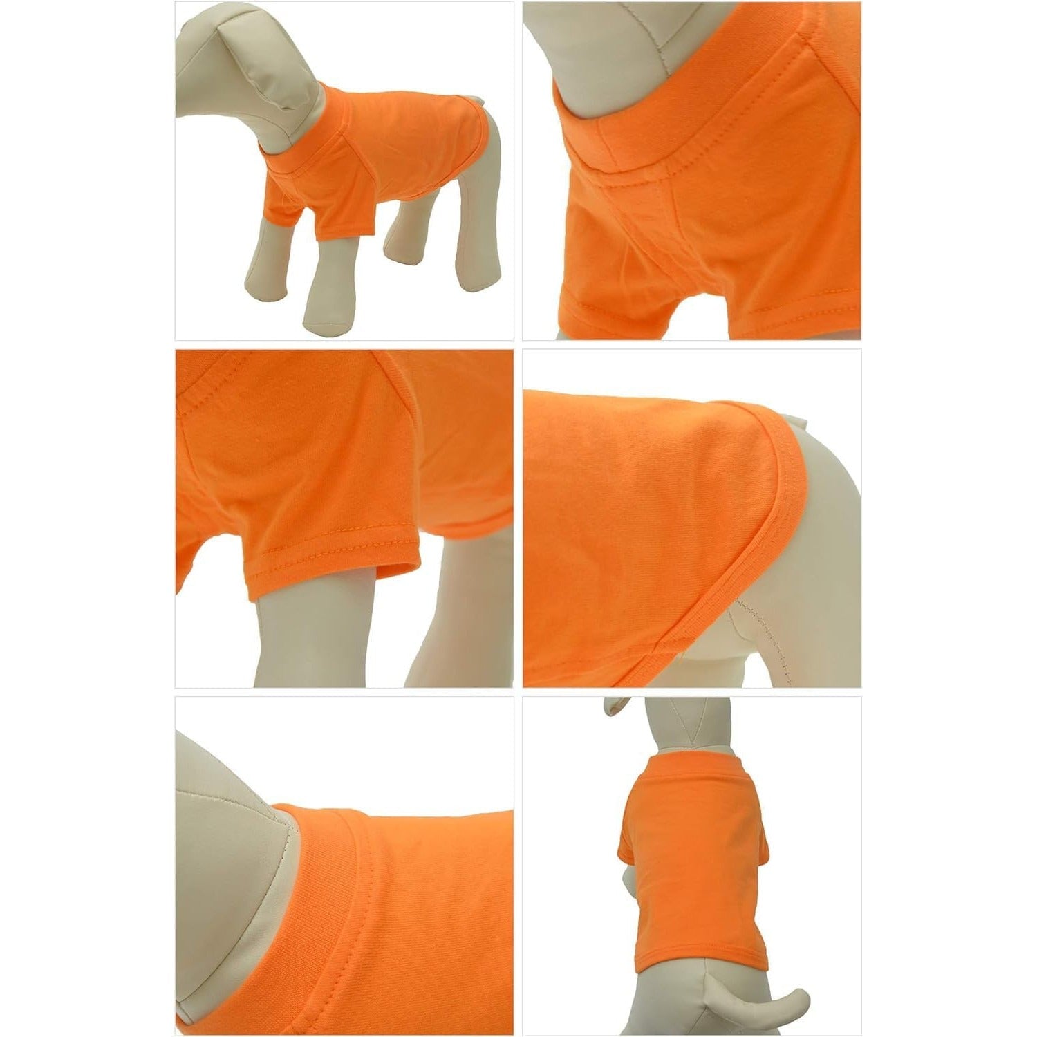 Haina caini Lovelonglong, marimea M, pentru caini de talie medie, basic, bumbac, culoare portocaliu