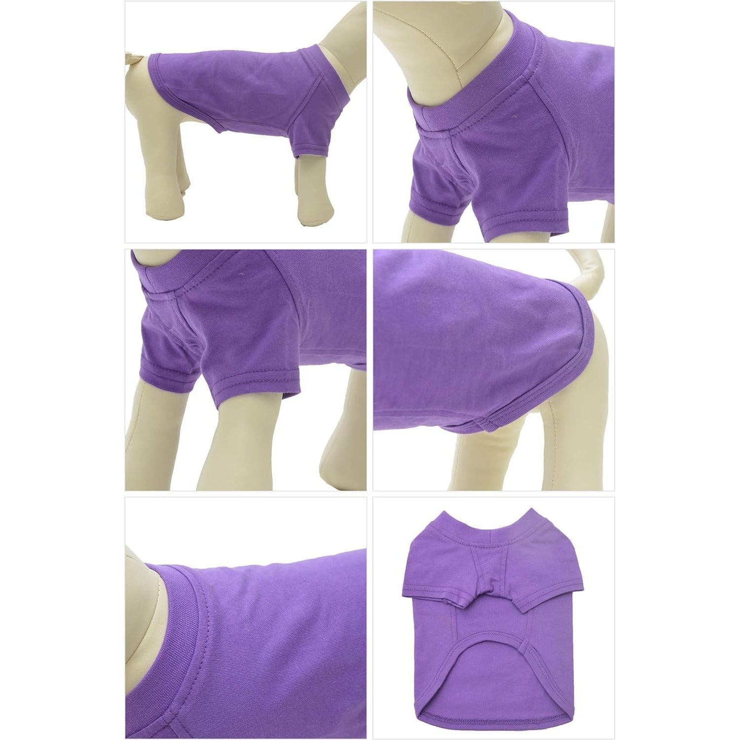 Haina caini Lovelonglong, marimea S, pentru caini de talie medie, basic, bumbac, culoare mov