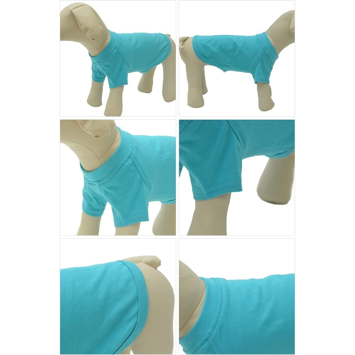 Haina caini Lovelonglong, marimea XS, basic, bumbac, culoare turcoaz