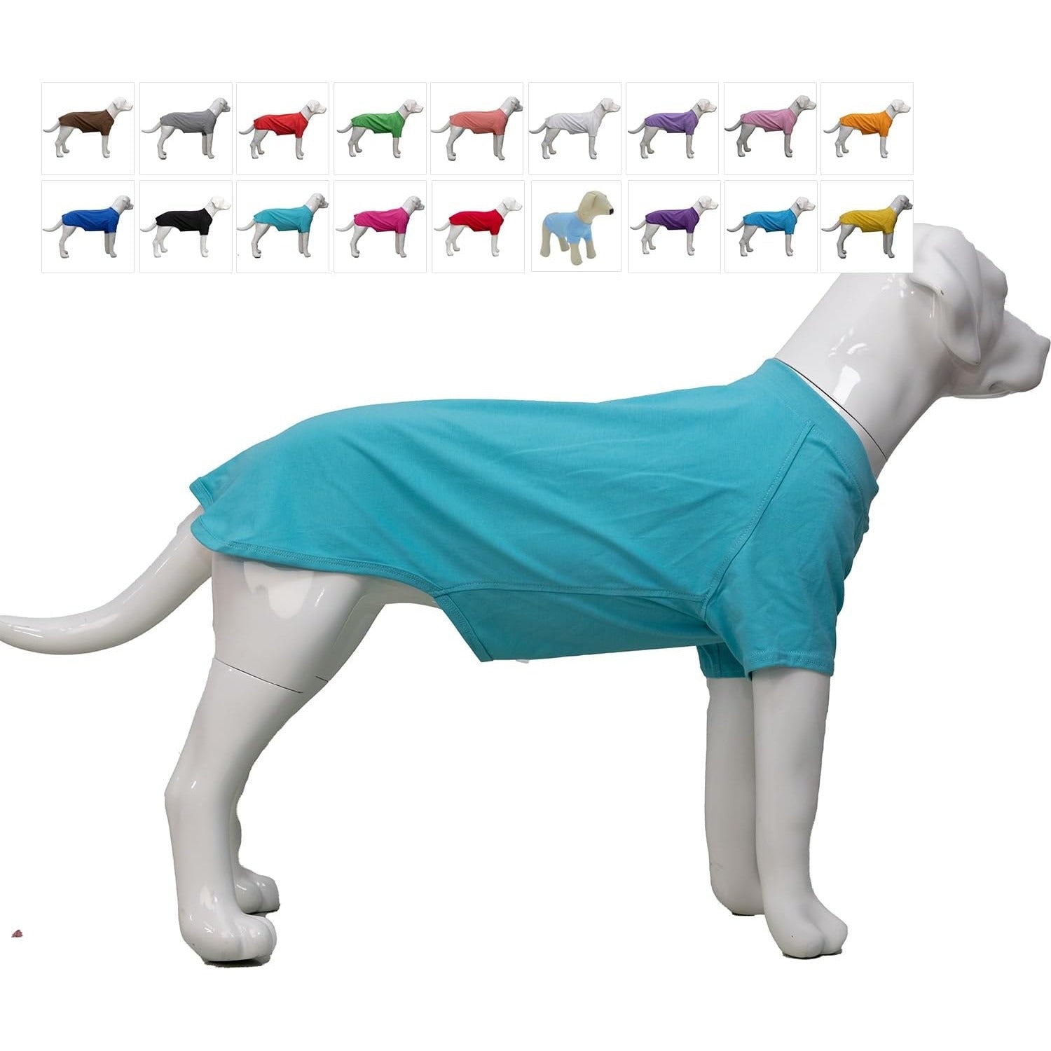 Haina caini Lovelonglong, marimea 2XL, pentru caini de talie medie, basic, bumbac, culoare turcoaz