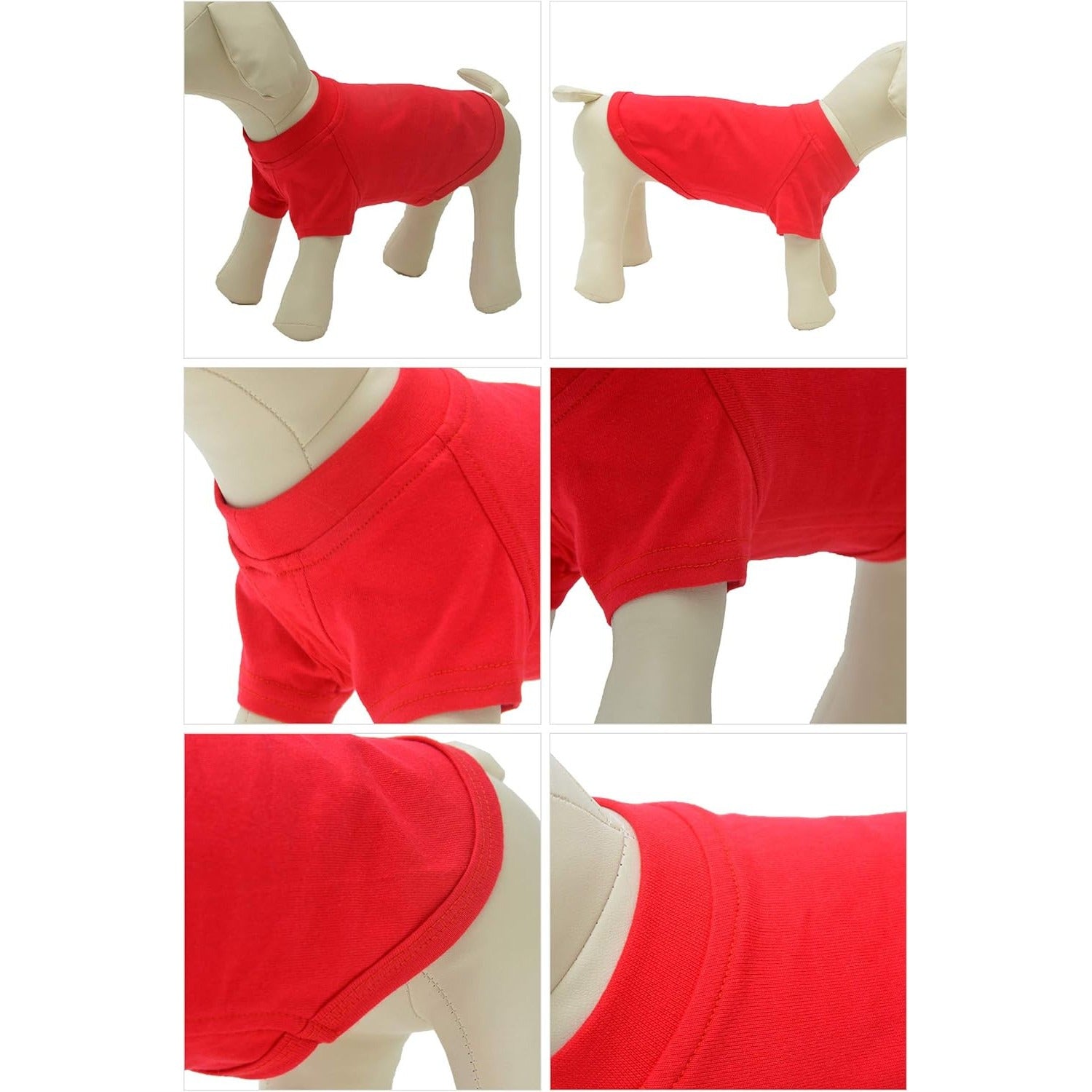 Haina caini Lovelonglong, marimea XS, basic, bumbac, culoare rosu