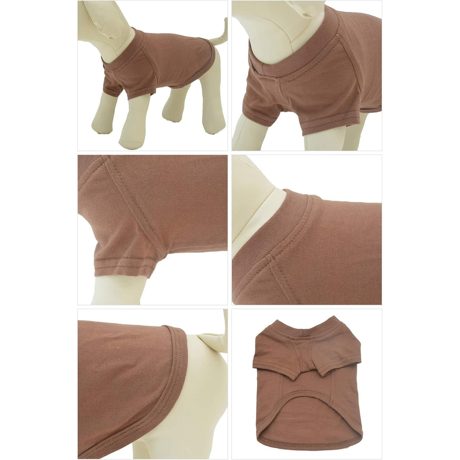 Haina caini Lovelonglong, marimea XS, basic, bumbac, culoare cafeniu