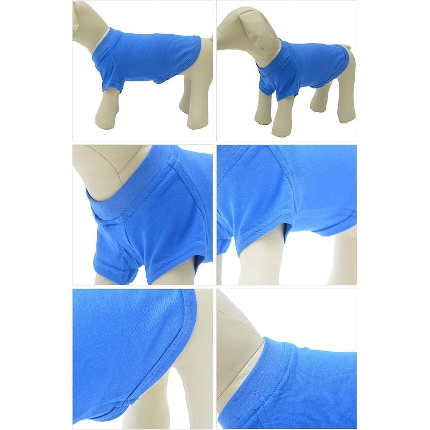 Haina caini Lovelonglong, marimea S, pentru caini de talie medie, basic, bumbac, culoare albastru