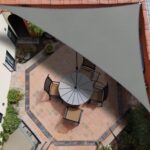 Copertina de soare triunghiulara, 4x4x4 m, impermeabila, protectie UV, franghie inclusa, gri - imagine 4
