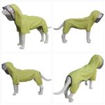 Haina impermeabila pentru caini, L, nylon, interior fleece, benzi reflectorizante, verde deschis - imagine 4