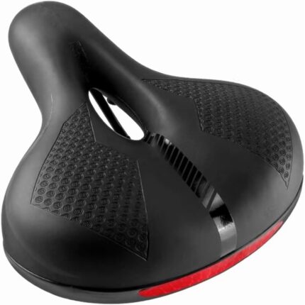 Scaun de bicicleta, Benzi Reflectorizante, 25 x 21 x 11 cm, Confortabil, Impermeabil, Respirabil, Ergonomic, Absorbtie a Socurilor, Negru
