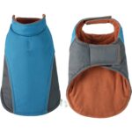 Haina impermeabila pentru caini, XXS, interior fleece, benzi reflectorizante si inchidere velcro, albastru - imagine 4