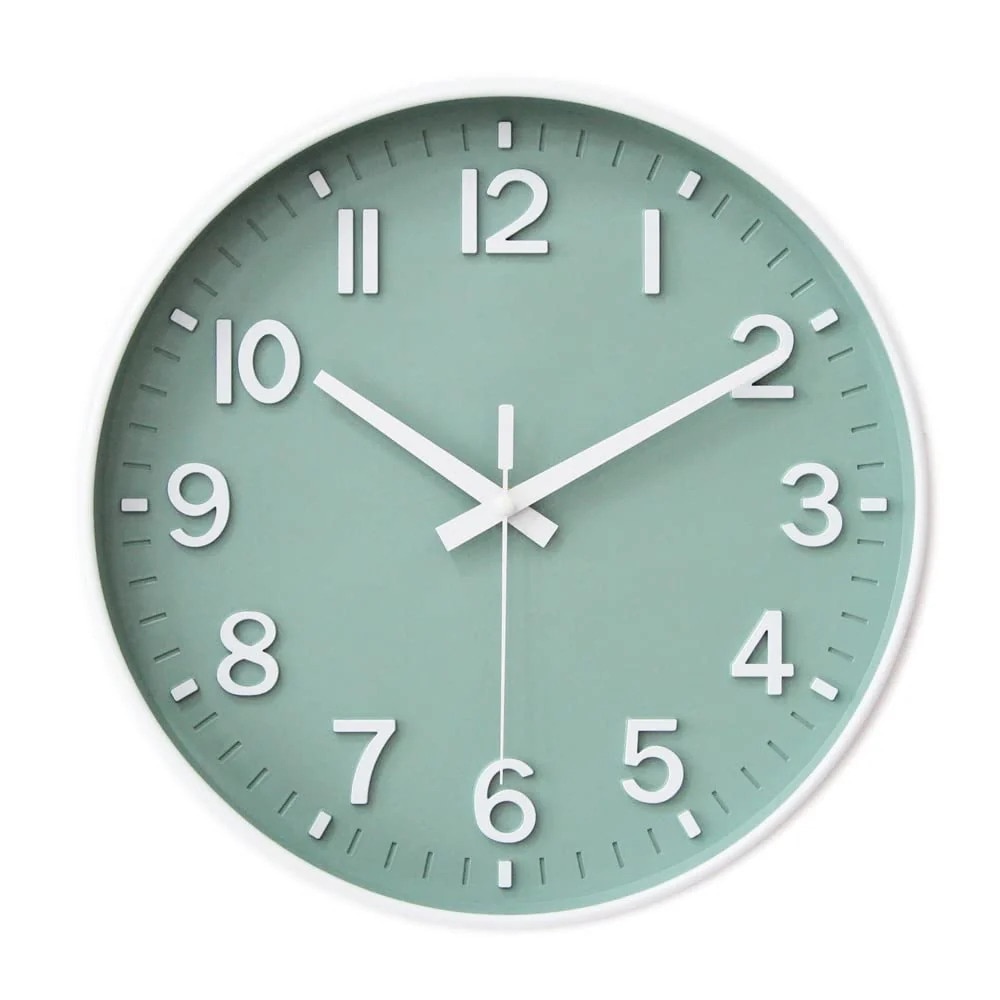 res_03de0e8aca28629cc8399b42ce00bb54.jpg Ceas de Perete Silentios, 30 cm, fara Ticait, Verde - imagine 1