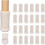 Set 24 protectii picioare scaune, fetru, 2.5-5 cm, elastice, antiderapante, bej