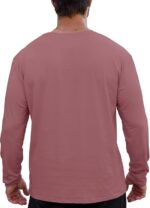 Bluza barbati, marimea L, bumbac, maneca lunga, slim fit, respirabil, roz - imagine 5