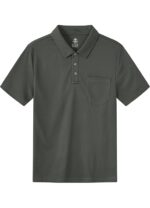 Tricou polo barbati, marimea M, poliester, maneca scurta, gri inchis - imagine 3