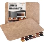 Piele pentru reparare, Autoadezive, Set de 2, 20x28 cm, Bej inchis 2.0, pentru canapele, genti, jachete, mobilier, scaune auto