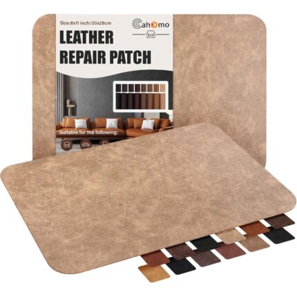 Piele pentru reparare, Autoadezive, Set de 2, 20x28 cm, Bej inchis 2.0, pentru canapele, genti, jachete, mobilier, scaune auto