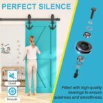 Sistem usa glisanta, 200 cm, otel carbon, design ancora, set complet cu sina si accesorii, max 120kg, negru - imagine 2