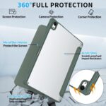 Husa compatibila cu iPad Air 11" M2 2024, Suport pentru Creion, Rigida cu Stand, Functie Auto Sleep/Wake, Verde - imagine 5