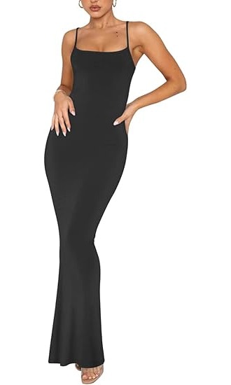 res_108da1a08024cc4c192a1cd3f28ca8c2.jpg Rochie lunga, sexy si eleganta, fara maneci, cu spatele gol, stil slip, croiala mulata, marimea S, negru - imagine 1