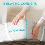 Protectie saltea, 180x200 cm, bumbac respirabil, impermeabila, certificata Oeko-Tex, prindere elastica, alb - imagine 5
