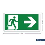 Semn de evacuare, Emergency, Exit, 150x300, Directie de iesire dreapta jos, Aluminiu si polietilena, Verde - imagine 2