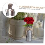 Set 3 vaze decorative vintage, 19x10 cm, stil rustic, metalice - imagine 5