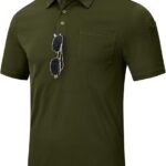 Tricou polo barbati, marimea M, maneca scurta, verde inchis