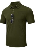 Tricou polo barbati, marimea M, maneca scurta, verde inchis