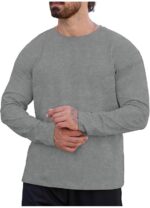 Bluza barbati, marimea M, bumbac, maneca lunga, slim fit, respirabil, gri - imagine 4