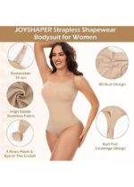 Body modelator dama, marimea L, Nylon, fara bretele, cu tanga, bej - imagine 3