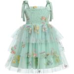 Rochita bebelusi fetite, 18-24 luni, stil printesa, fara maneci, verde deschis