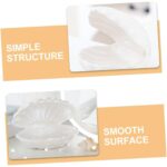 Suport bijuterii, 14 x 12.6 x 11.7 cm, ceramica, eleganta, forma scoica, alb perlat - imagine 3