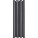 Draperie Opaca, cu Inele, Poliester, 160 x 140 cm, Gri