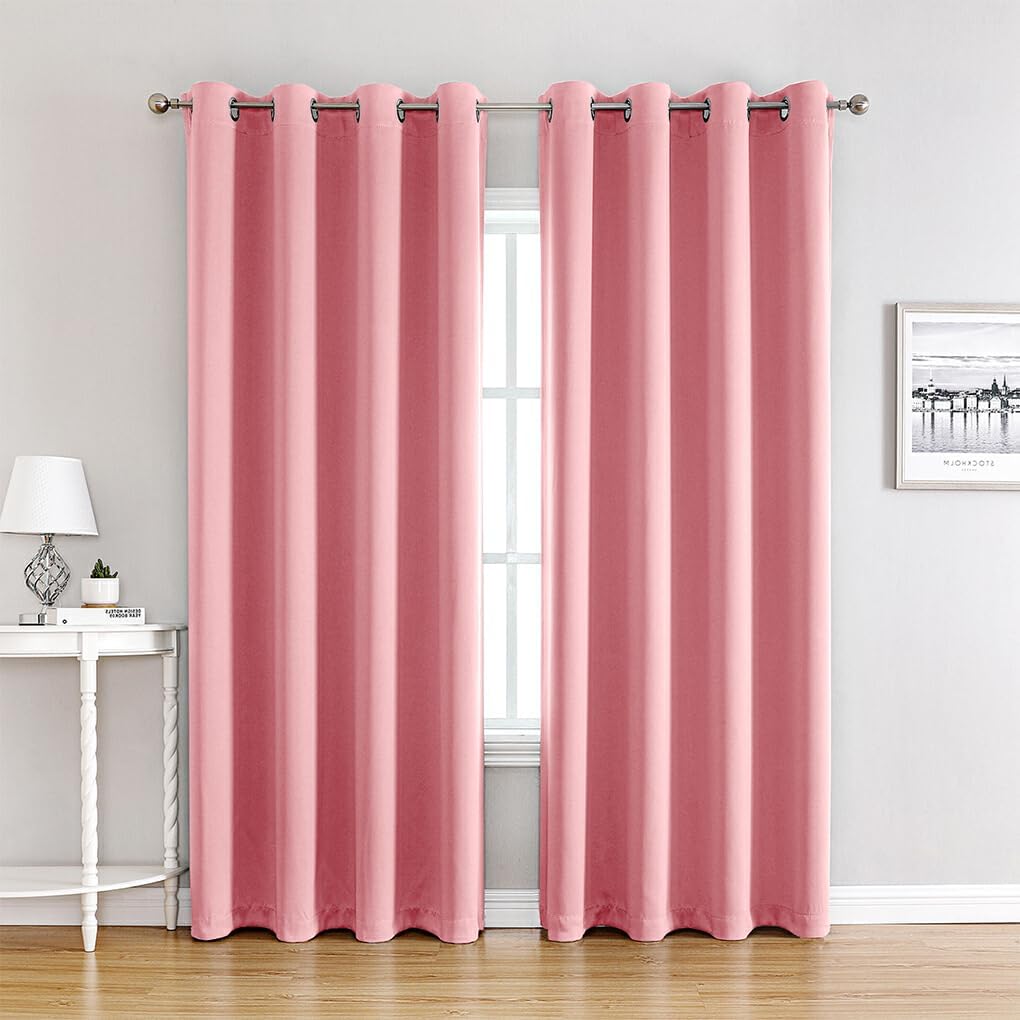 res_265b6c20d3b7e569bd5e4dc7276a3a5a.jpg Set de 2 Draperii, Poliester, Opace, 230 x 110 cm, Roz - imagine 1