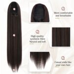 Extensie Par cu Snur, 70 cm, Lunga si Dreapta, Saten Inchis cu Aramiu - imagine 3