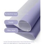 Mousepad, multifunctional, 60x35 cm, impermeabil, piele ecologica, baza antiderapanta din piele intoarsa, lavanda - imagine 4