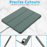 Husa compatibila cu iPad Air 11" M2 2024, Suport pentru Creion, Rigida cu Stand, Functie Auto Sleep/Wake, Verde - imagine 2