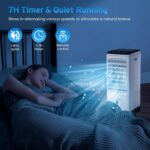 Aer conditionat portabil, 4 in 1, 5.5L, umidificator, ventilator, filtru, telecomanda, 3 trepte viteza, timer 7h, oscilatie 60°, alb - imagine 5