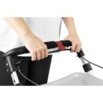 Rolator pliabil, 4 roti, frane, cos si tava detasabila, reglabil pe inaltime, aluminiu, negru - imagine 4