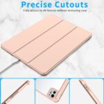 Husa pentru iPad Pro 11'' M4 2024, Suport pentru Creion, Coperta Smart Slim, Usoara, Piele PU, Functie Sleep/Wake, Roz - imagine 2