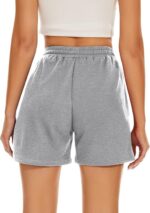 Pantaloni scurti dama, marimea XXL, bumbac, talie inalta, gri deschis - imagine 2