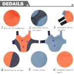 Haina impermeabila pentru caini, XS, interior fleece, benzi reflectorizante si inchidere velcro, portocaliu - imagine 4