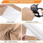 Piele pentru reparare, Autoadezive, Set de 2, 20x28 cm, Bej inchis 2.0, pentru canapele, genti, jachete, mobilier, scaune auto - imagine 4