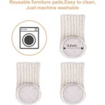 Set 24 protectii picioare scaune, fetru, 2.5-5 cm, elastice, antiderapante, bej - imagine 2